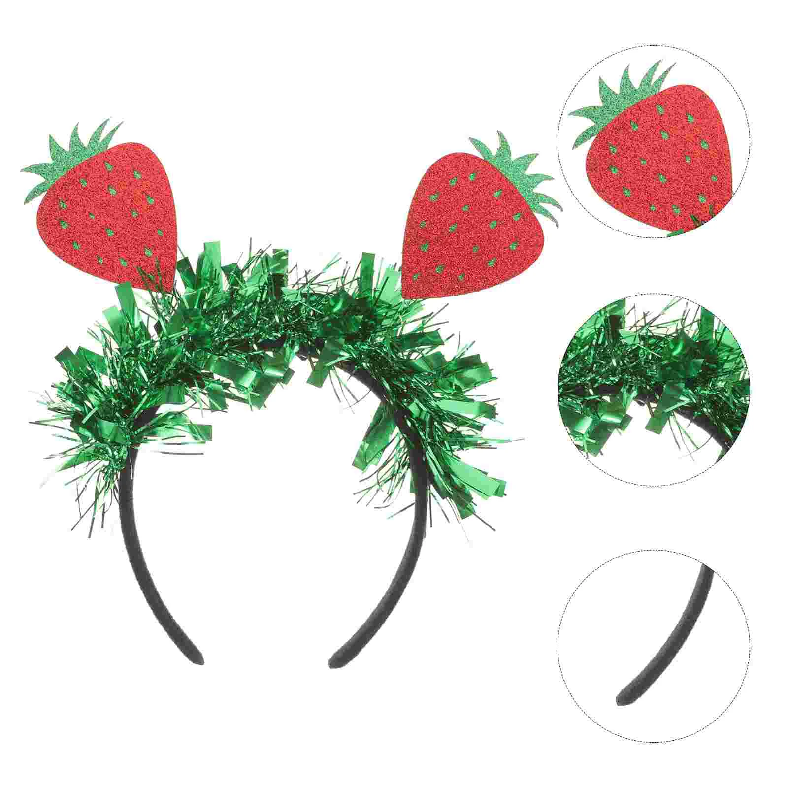 Strawberry Accessories Costume Fruit Hat Headband Red Hair Clips Costumes for Girls Party Hoop Lollipop Felt Cloth Miss