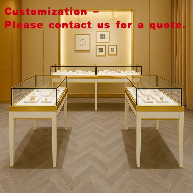 

custom.Customized Modern Luxury Jewelry Display Cabinet with LED Lighting and Glass Counter Design Shopping Center Jewelry C