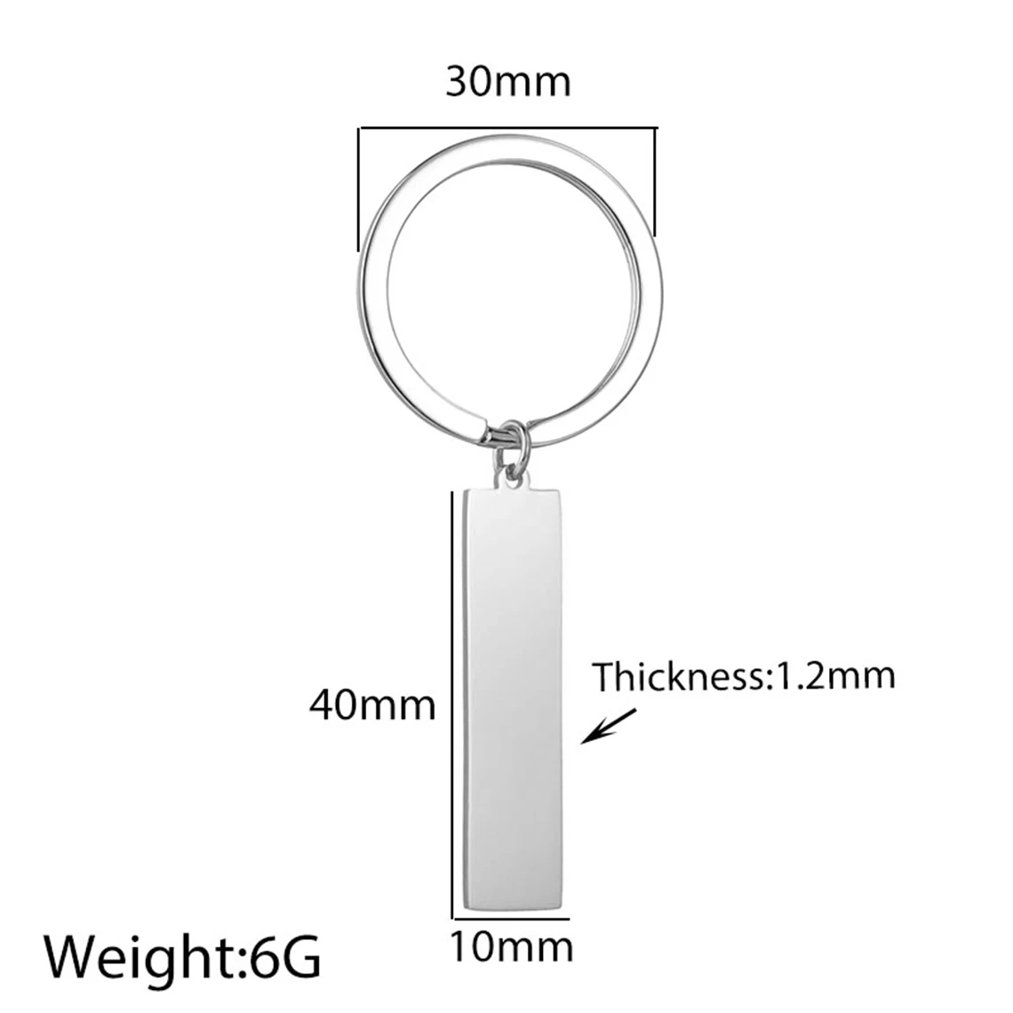 Kissmoon Custom Engrave Name Bar Keychain for Men Women Stainless Steel Personalsized Text Keyrings Couple Family Jewelry Gift