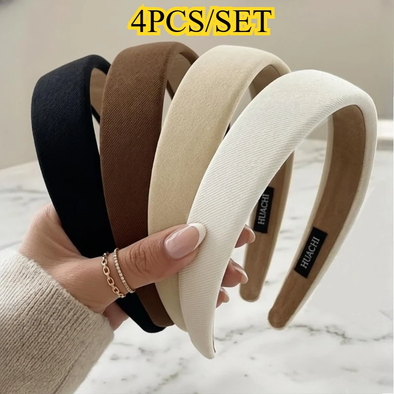 4PCS/SET Headbands Non Slip Trendy Headbands Hair 1 inch Wide,Head Bands Cute Headband for Hair Bands Fashion Accessories Gifts