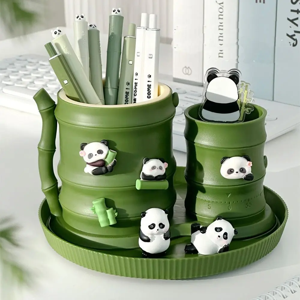 

Cute Panda Pen Holder Plant Appearance Multifunctional Cartoon Pen Case Durable Large-capacity Makeup Brush Box Stationery