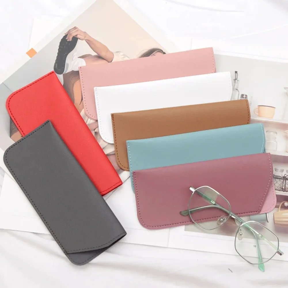 حقيبة نظارات ناعمة بسيطة من جلد البولي يوريثان حافظة نظارات حامل ملحقات النظارات أكياس تخزين النظارات #4