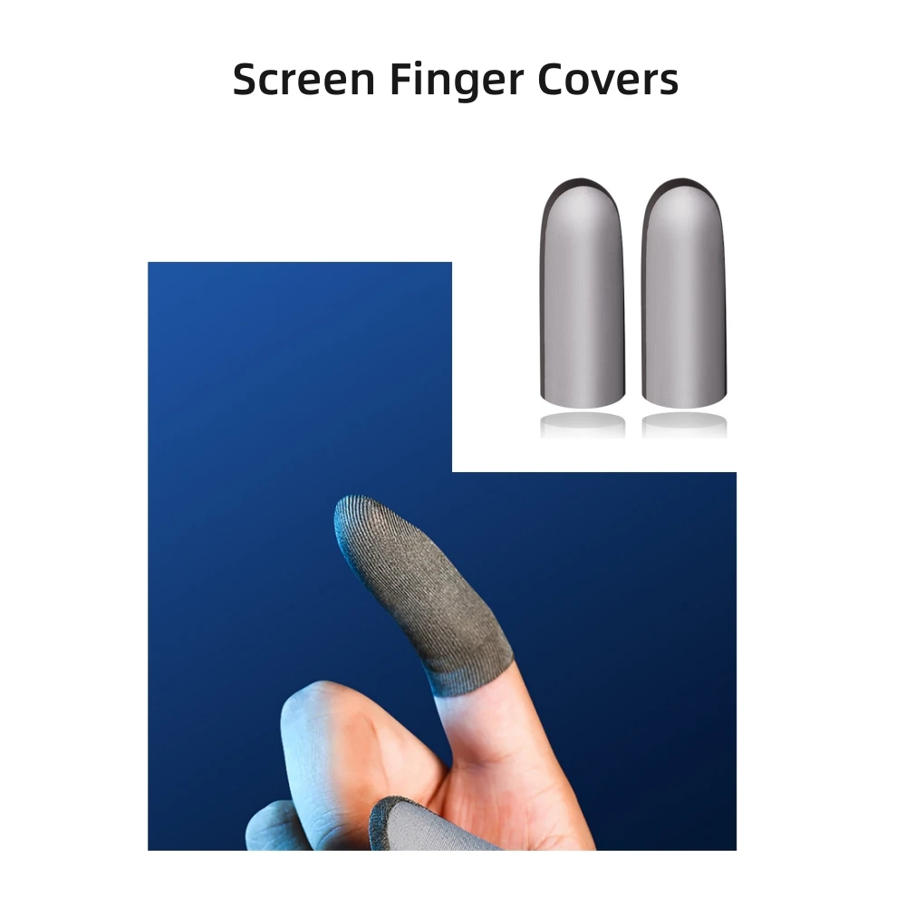 0.3MM Game Finger Cover Screen Finger Cover Anti-Sweat Anti-Slip Superconductive Silver Fabric Finger Covers