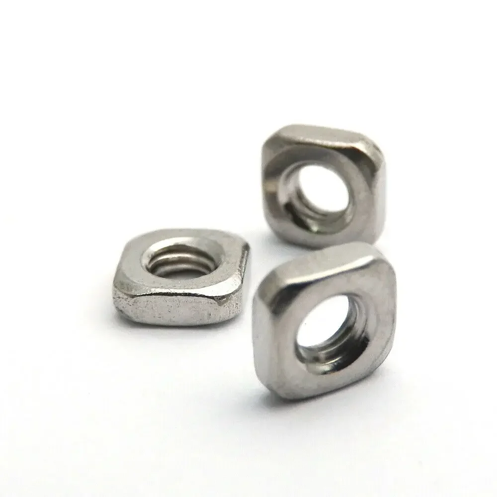 

100pcs Thin Square Nuts M5 M5x8x2.6 A2 304 Stainless Steel DIN 562 Blocks DIN562 Type Metric 5mm