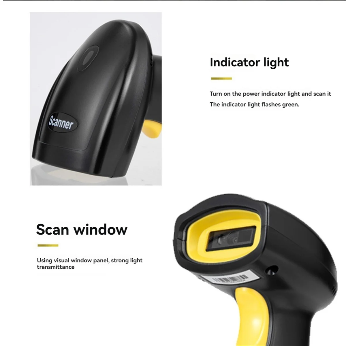 ^&*Summer sale- Handheld Wireless 1D 2D Scanner Barcode Scanne Wireless Bluetooth 1D 2D QR Code Reader for Supermarket