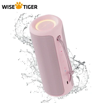 WISETIGER P3 휴대용 블루투스 스피커, IPX7 방수 사운드 박스, 30W 서브우퍼, 마이크 포함, 가정, 야외 및 여행용 