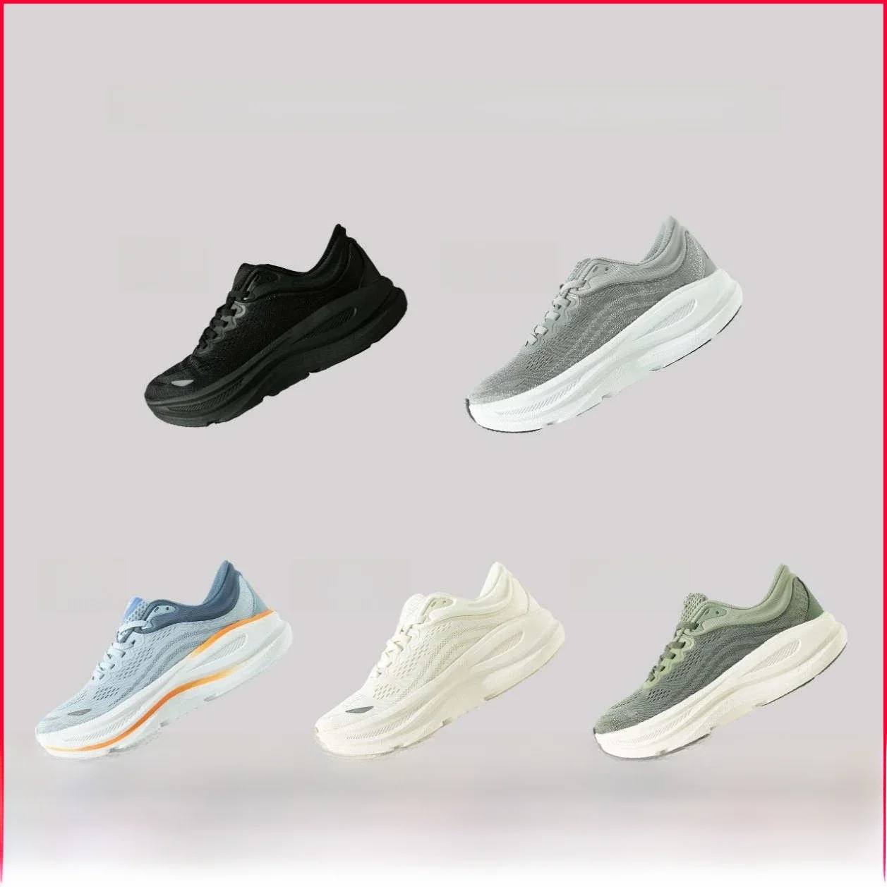 

Marathon Running Shoes Men's Women's Breathable Cushioning Shock Absorption Elastic Laces Flat Heel Rubber Outsole Casual Spo...