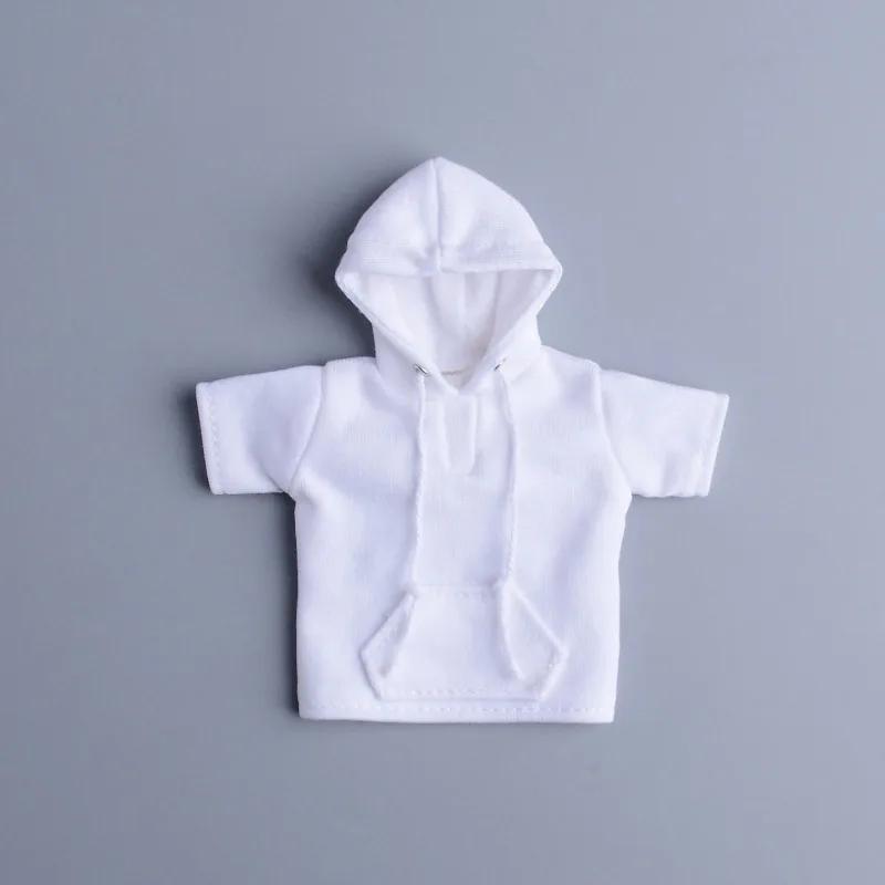 Escala 1/12 moda soldado com capuz manga curta camiseta modelo de roupas para figuras de ação de 6 '' decoração de bonecas corporais