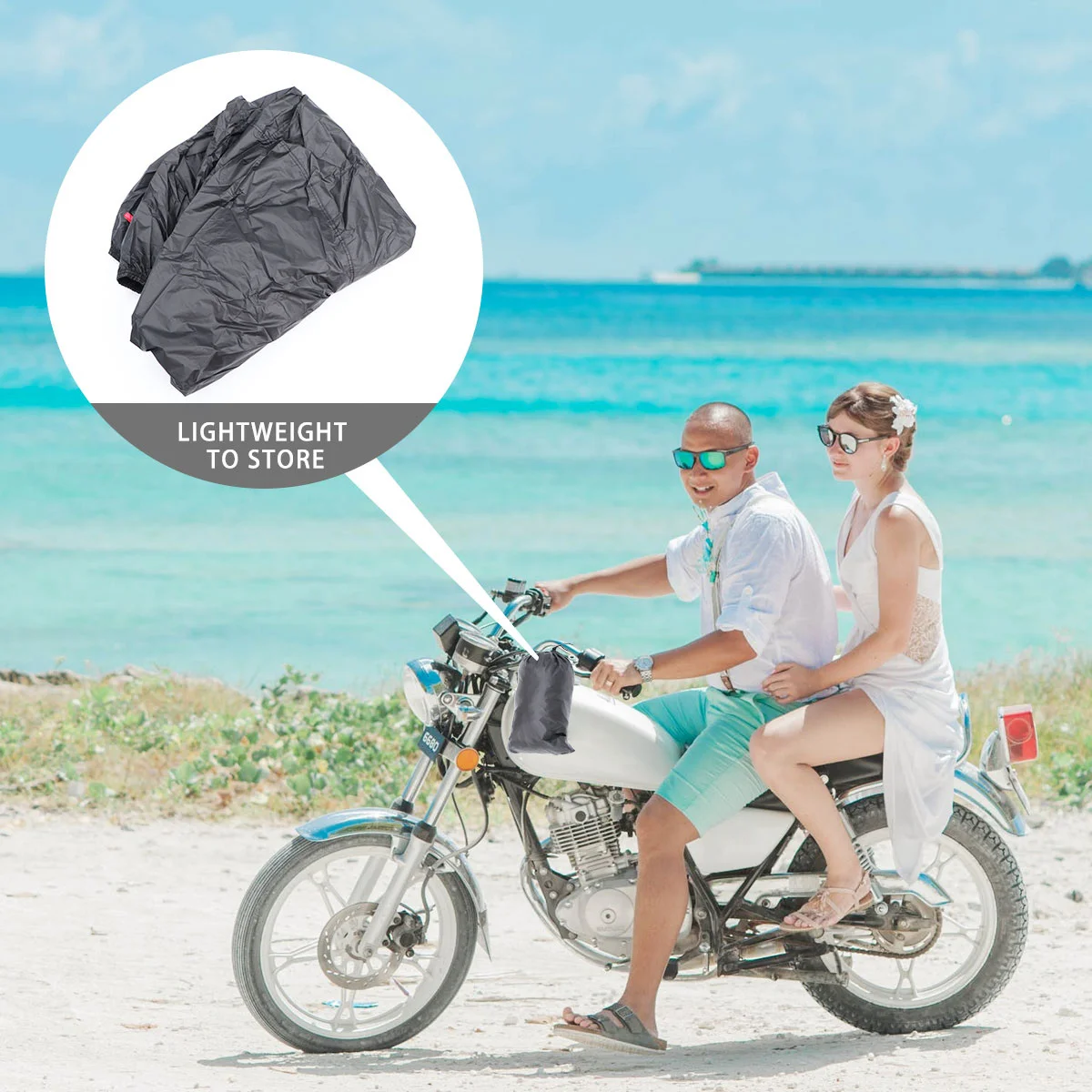 

Универсальный чехол для мотоцикла, скутера, квадроцикла, размер L, черный, из водонепроницаемого полиэстера, с двойной строчкой, ветрозащитный, с застежкой, защита от кражи