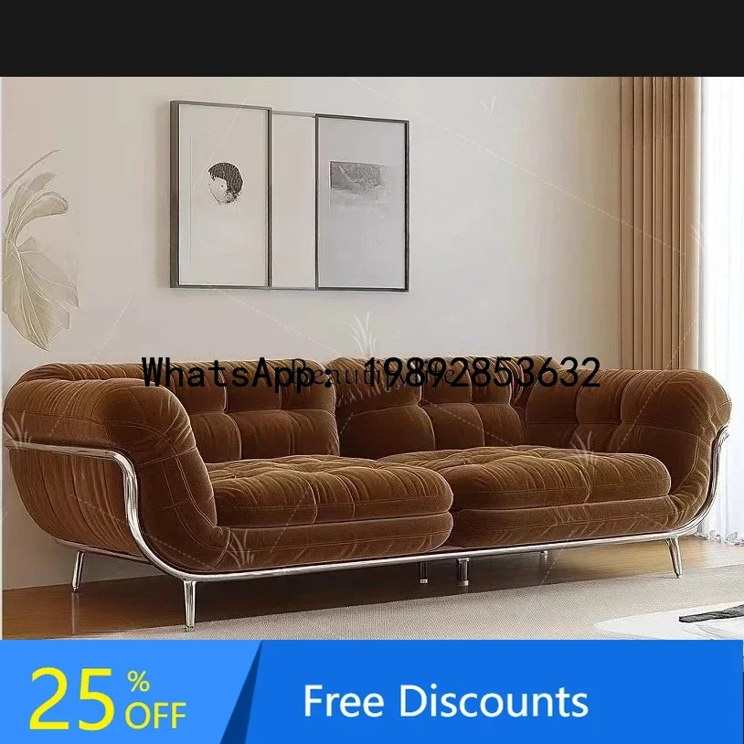 

fabric sofa stainless steel living room custom lazy bedroom furniture