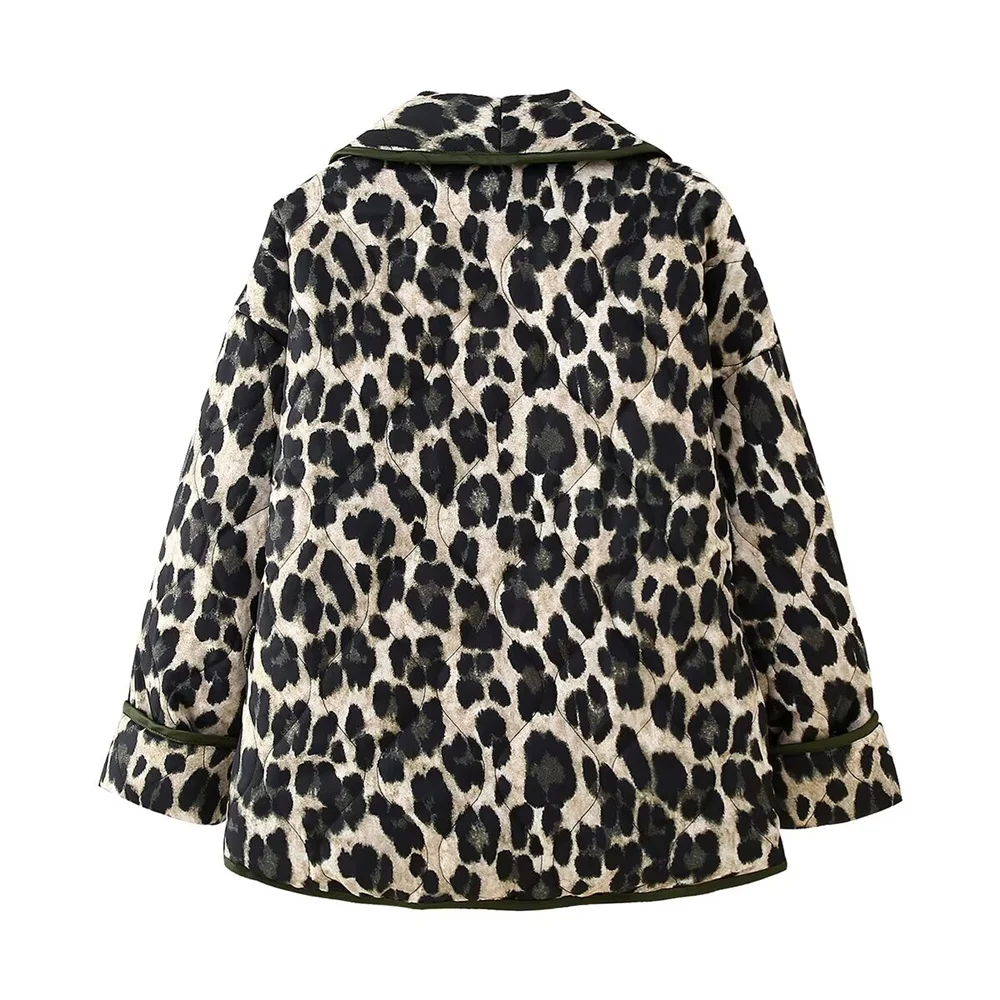 2024 RARF autumn new European and American style design, fashionable and niche leopard print cotton jacket