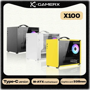 파워 트레인 X100 휴대용 핸드 헬드 케이스 미니 ITX MATX 마더 보드 USB3.0 Type-C 데스크톱 미니 게임 섀시 ATX 전원 공급 장치 8 최고의 판매 미니 ITX 사용 - №7