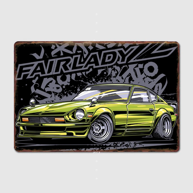 Datsunes 240z FairladyZ Metal Sign Poster Garage Living Room Cinema Living Custom Tin Vintage Home Decor