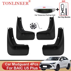 TONLINKER Car Mudguard For BAIC U5 Plus Sedan 2023- Mudguards Splash Guards Front Rear Fender Mudflaps Accessories