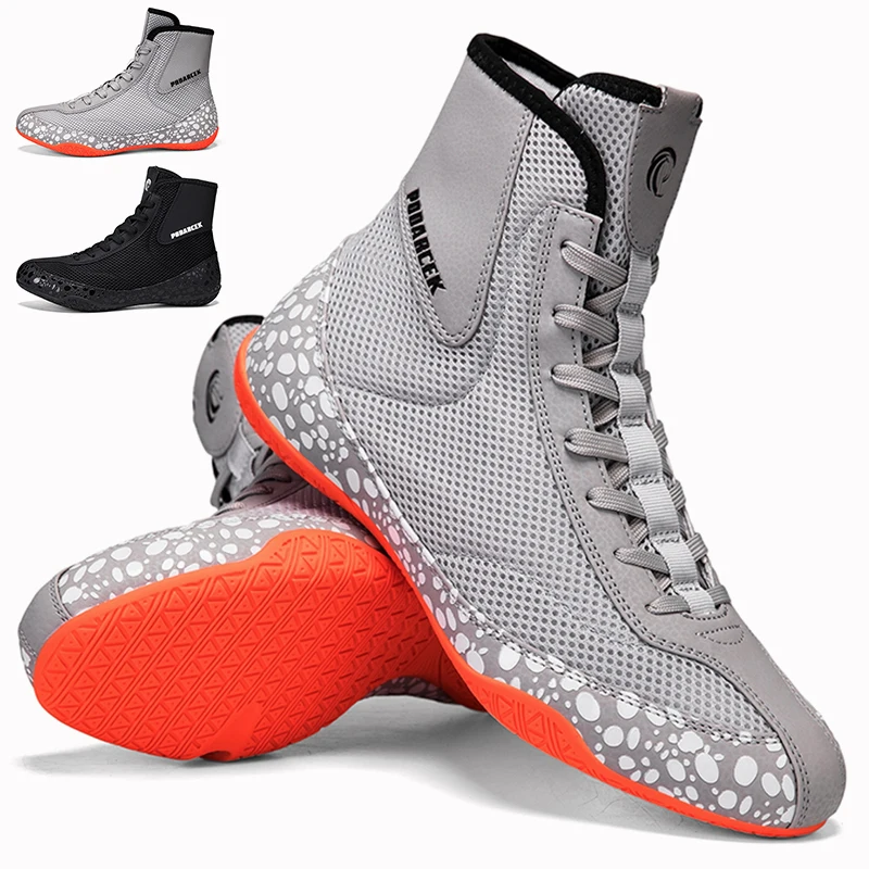 

Wrestling Shoes Men High top Fitness Boxing Shoes Mesh Breathable Boxing Shoes Men High Quality Wrestling Sanda Sneakers