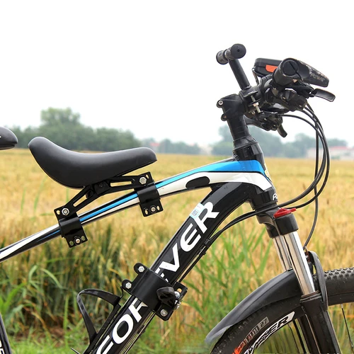 Imagen 2 del producto Asiento delantero para bicicleta de montaña, asiento de seguridad para bebé, cojín de extracción rápida, asiento con marco para padres e hijos al aire libre