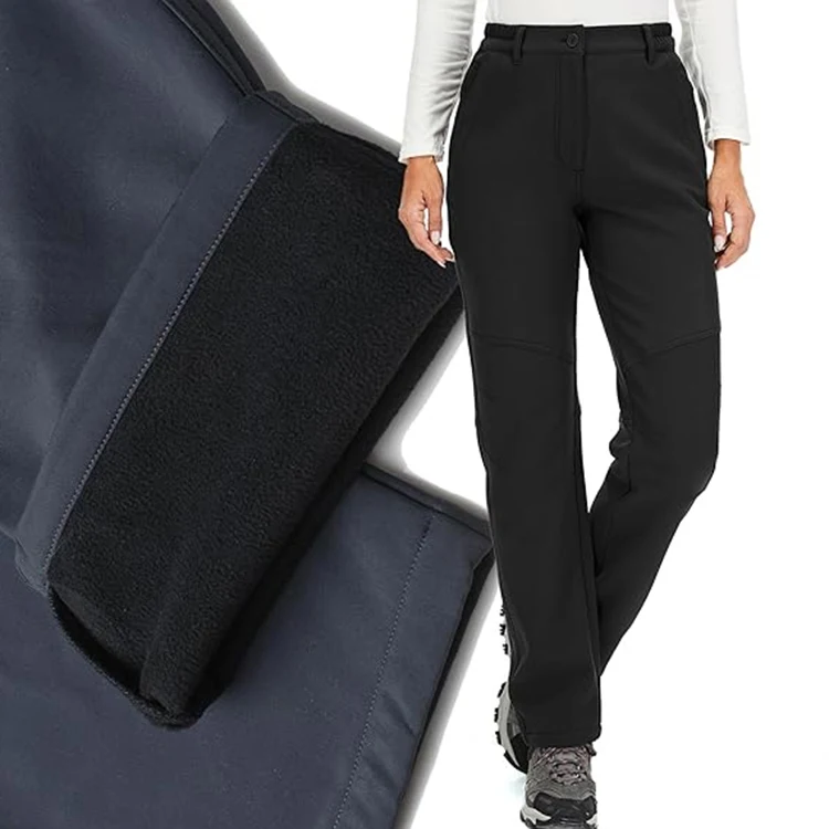 TRVLWEGO Winter-Damen-Camping-Wanderhose, Reise-Softshell, warm, wasserdicht, Fleece, winddicht, Outdoor-Trekking-Hose – Detail 11