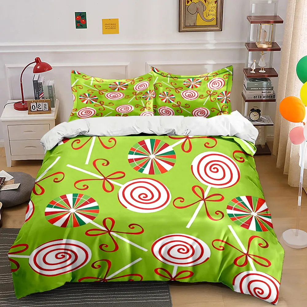 

Festive Candy-Inspired Gift Wrap Set Exquisite three-piece bedding set gift for kids and adults