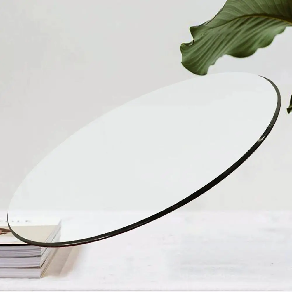 

52 Tempered Glass Round Table Top, 0.35 Pencil Edge, Clear for Patio, Dining, Coffee, and Side Use