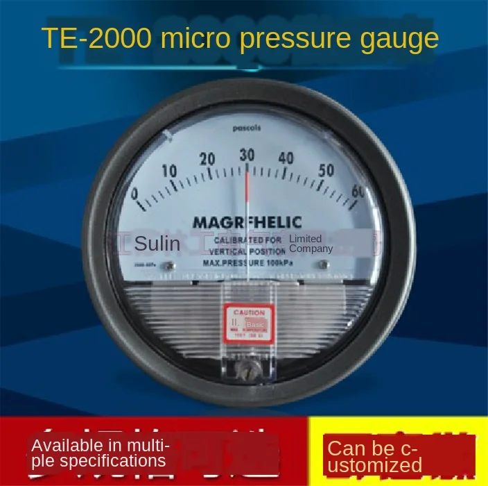 TE2000 Micro Differential Pressure Gauge High Precision Air Differentialvacuum Manometer Micro Measuring Range 0-100PA~0-30KPA