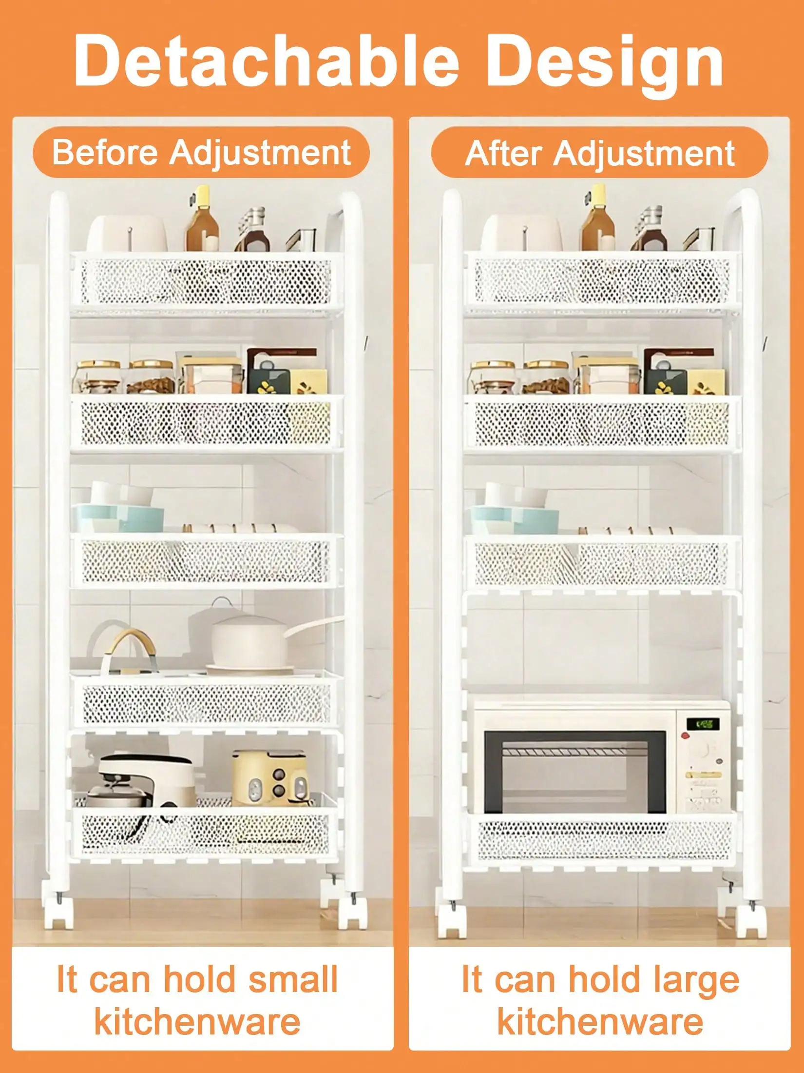 Five-Tier Rolling Storage Cart — product detail 22