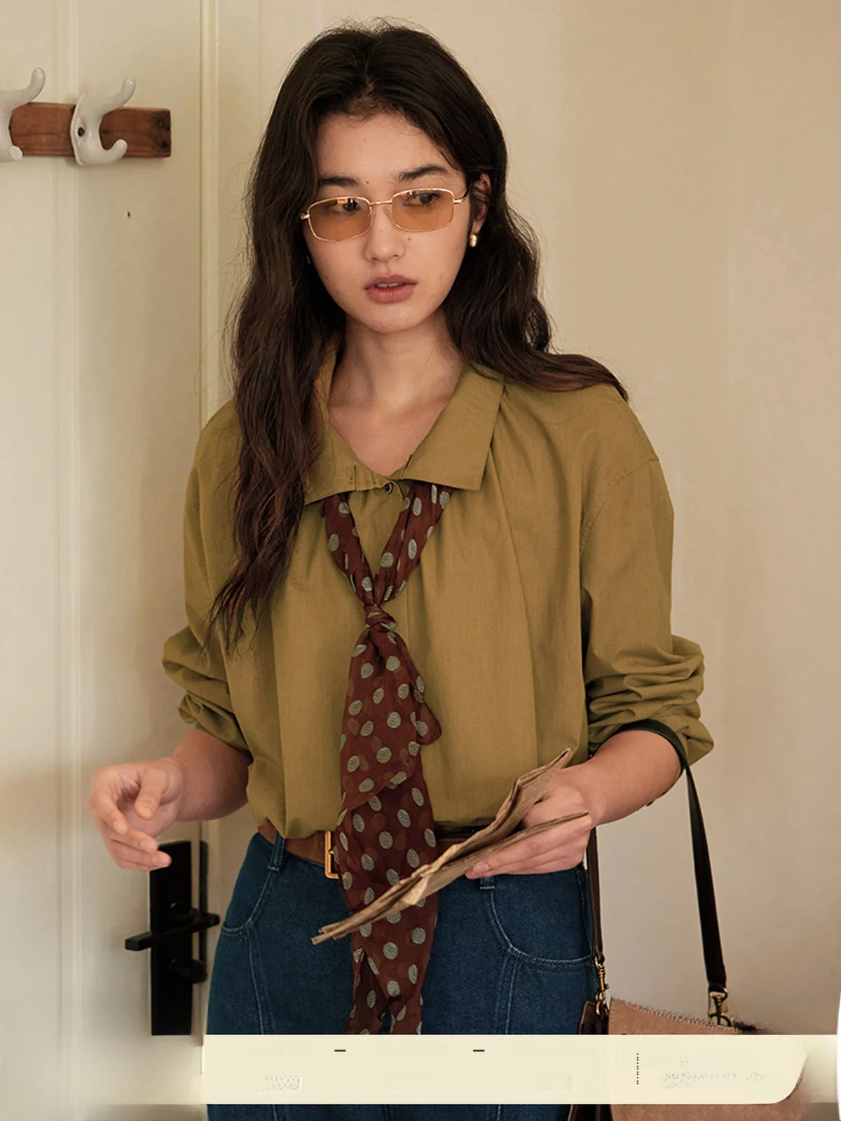 

Solighter Vintage Stand Collar irt Women's Spring 2026 New Sle Long Sve Cotton Gown with Wood ain Ruffle Design