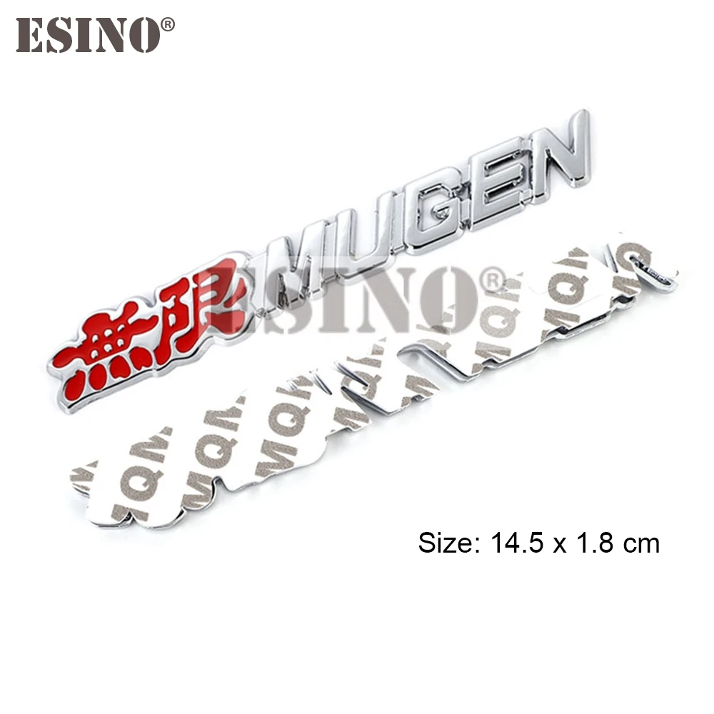 Car Styling 3D Metal Chrome Zinc Alloy Emblem Car Body Badge Sticker Decal Auto Accessory for Honda Mugen Power view 5