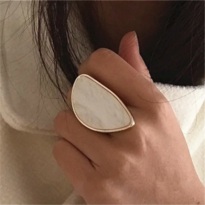 Adjustable Ring Fashion Woman Rings Acetate Plated irregular Acrylic Resin Geometry Rings Trendy Geometric Wedding Bands Ring