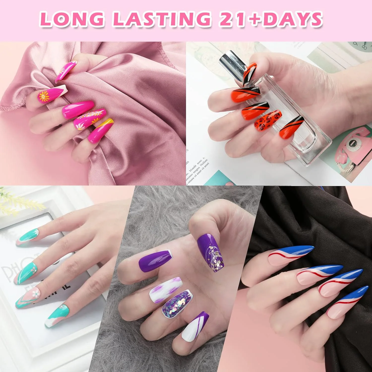 36-Farben-Nagelkunst-Set mit Gelbeschichtung, festes Kleber-Beschichtungsgel