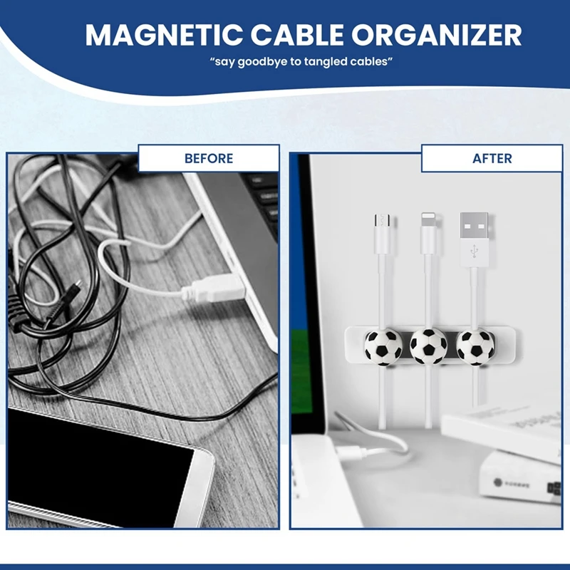 Soporte magnético para cables de coche, Clips para cables de escritorio