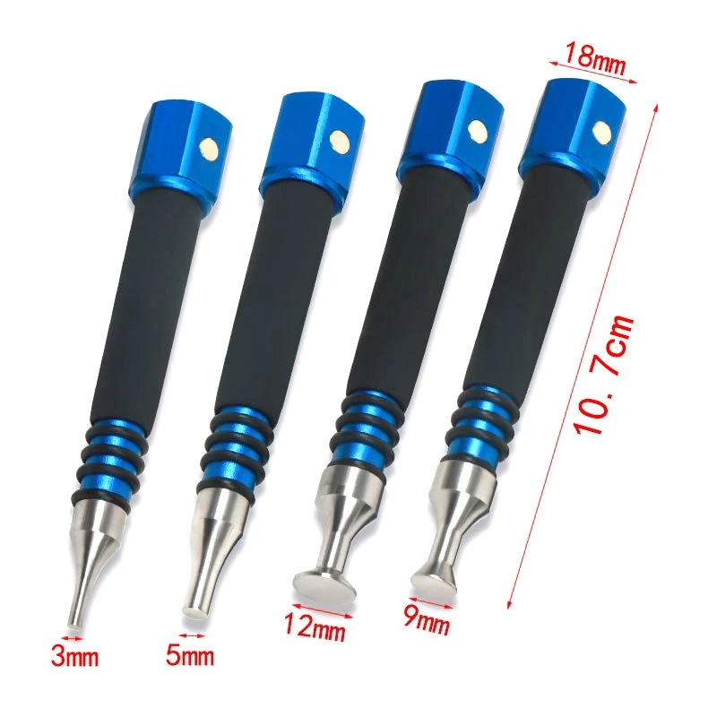 PDR Car Dent Repair Magnetic Tapping Pen Set – 4 Size Professional Paintless Auto Dent Fix Tool Kit