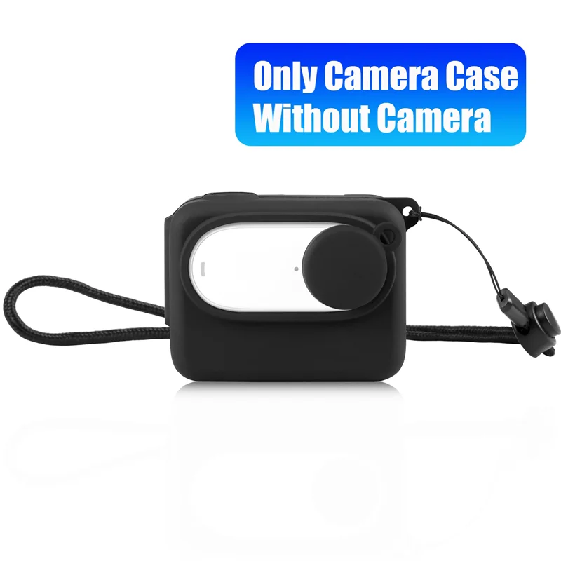 Smart-For Shadowstone Insta360 Go3 Стабилизатор для большого пальца Камера Чехол для аккумулятора Силиконовый с ремешком Защитный чехол Прочный черный