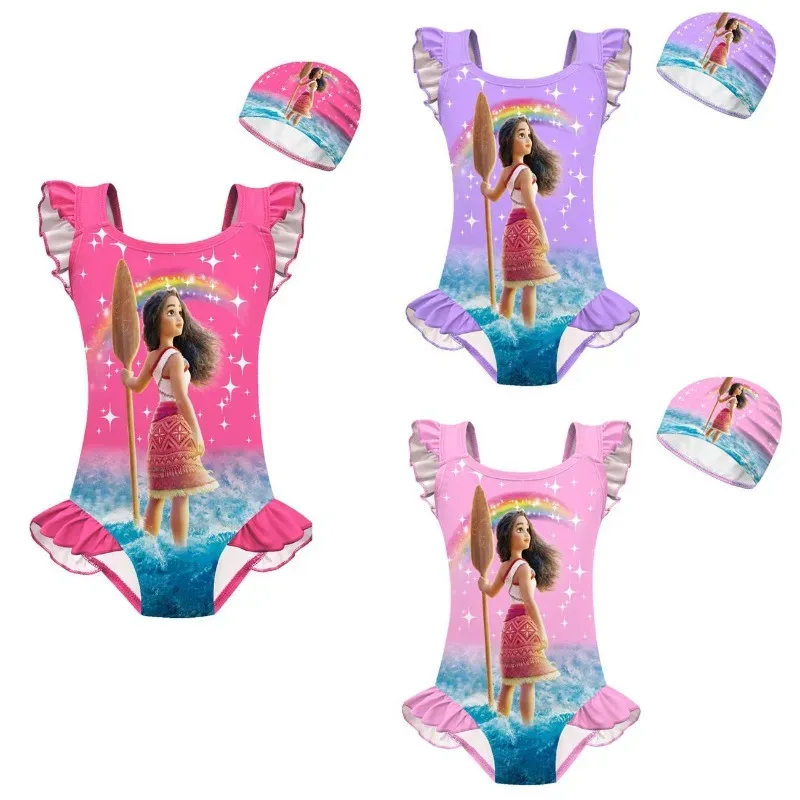 l2025l Halloween New Moana 2 Costume Summer Holiday Beach Girls Moana Swimsuit Toddler Adventure Outfit Pool Party Vaiana Fancy