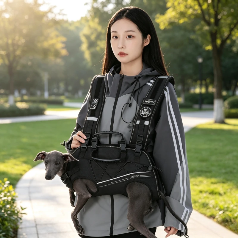 Dog Carrier Backpack Adjustable Shoulder Harness Hands Free Front Carry Bag for Small Medium Large Dogs Outdoor Travel 강아지 이동가방