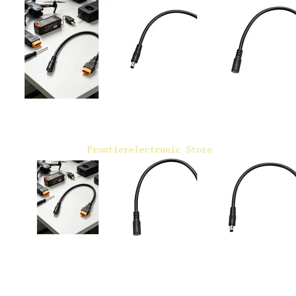 G8DB XT60H to 5.5 X 2.1 Mm Power Cable, 30 Black PVC Wire with 1.5 Mm2 Build for FPV Battery Charging Workstations Daily