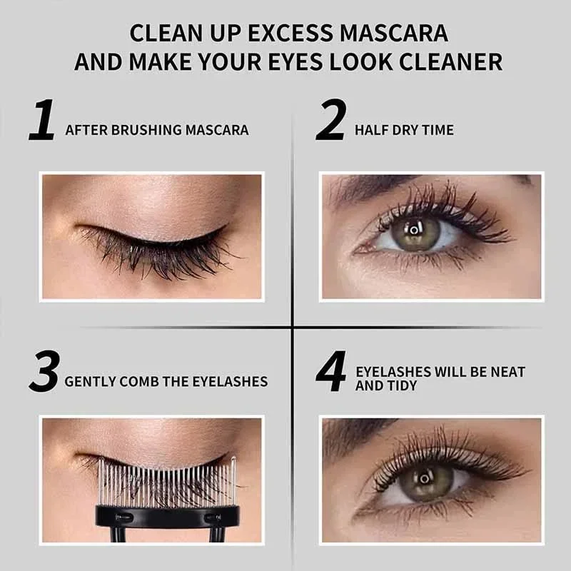 Schwarz Wimpern Curler Kamm Make-Up Mascara Guide Applikator Wimpern Kamm Augenbraue Pinsel Curler Werkzeug für Wimpern