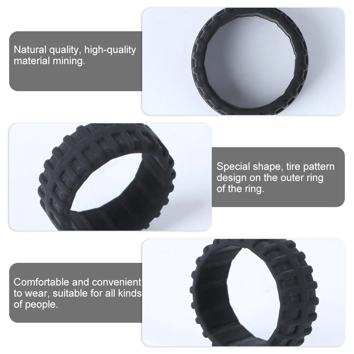 Silicone Tire Rings Unique Designs Comfortable Finger Jewelry for Wedding Holiday Party Sports Outdoor Activities Silicone Bands