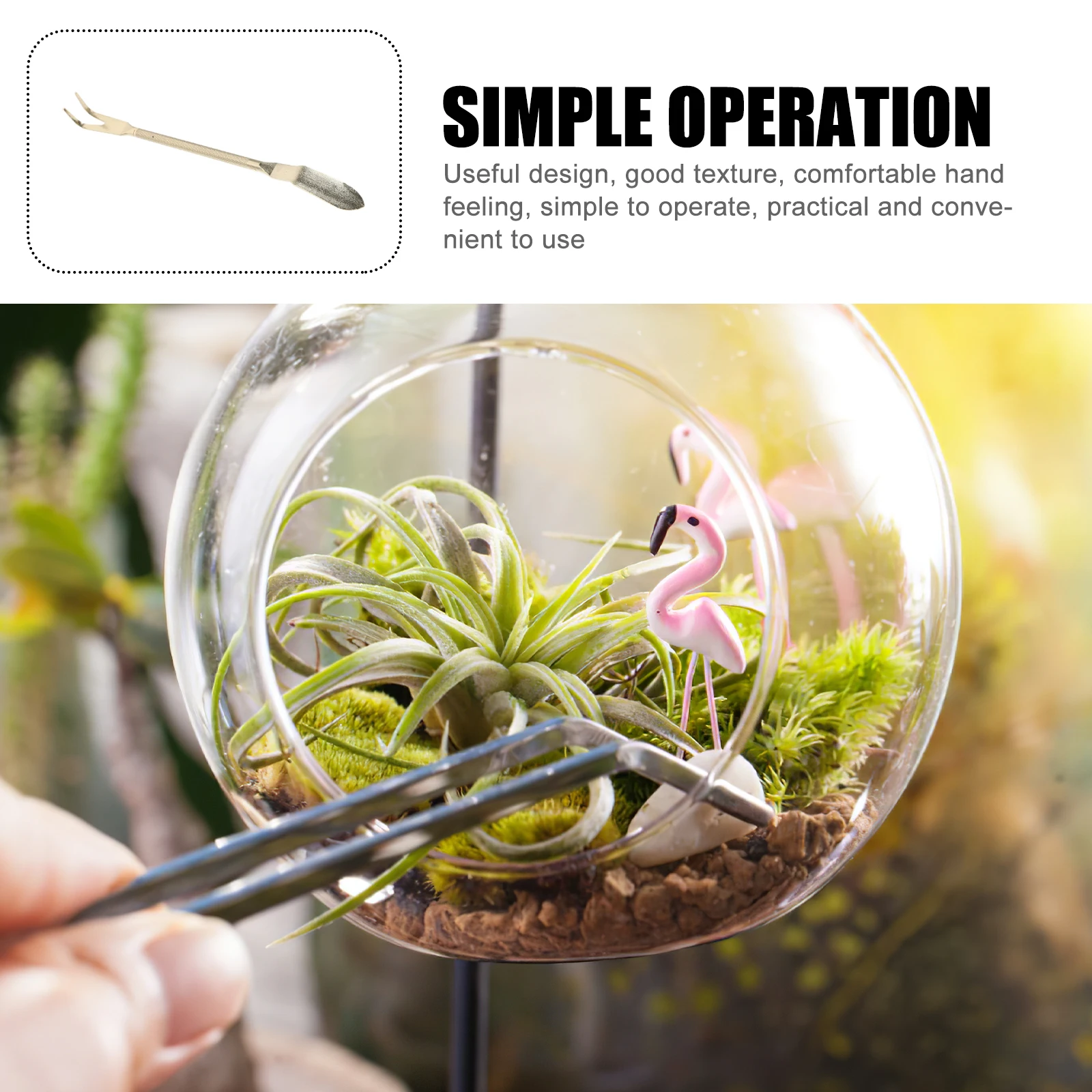 

Root Rake Bear Hand Stainless Steel Bonsai Modeling Garden Tweezers Gardening Tool
