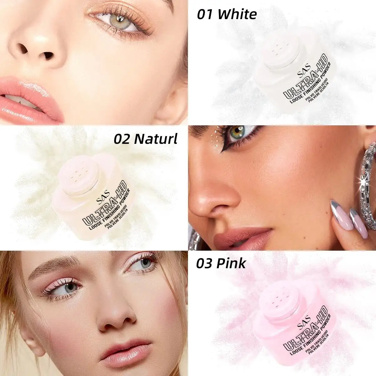 Onzichtbare poriën setting poeder matte afwerking olievrij langdurig lichtgewicht los poeder voor gezichtsmake-up