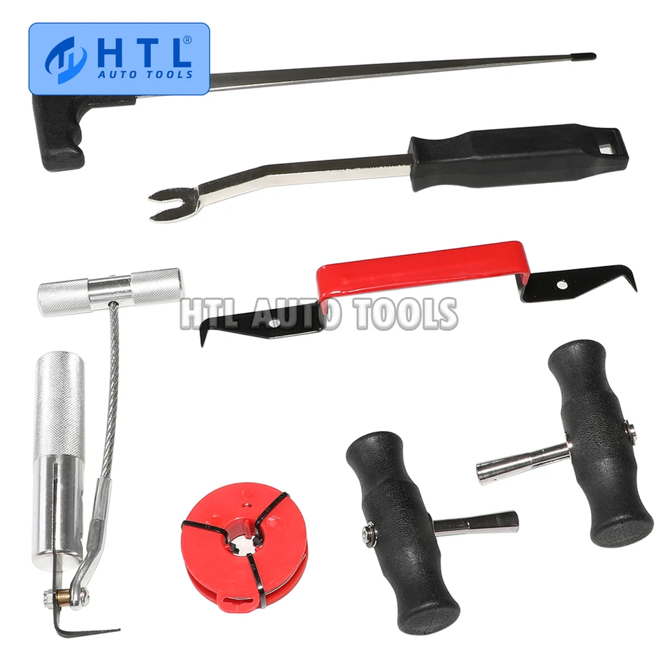 Kit Outils Dépose Pare-Brise Universel Avec Fil De Coupe Et Poignées - Outil Professionnel Pour Retirer Vitre Voiture