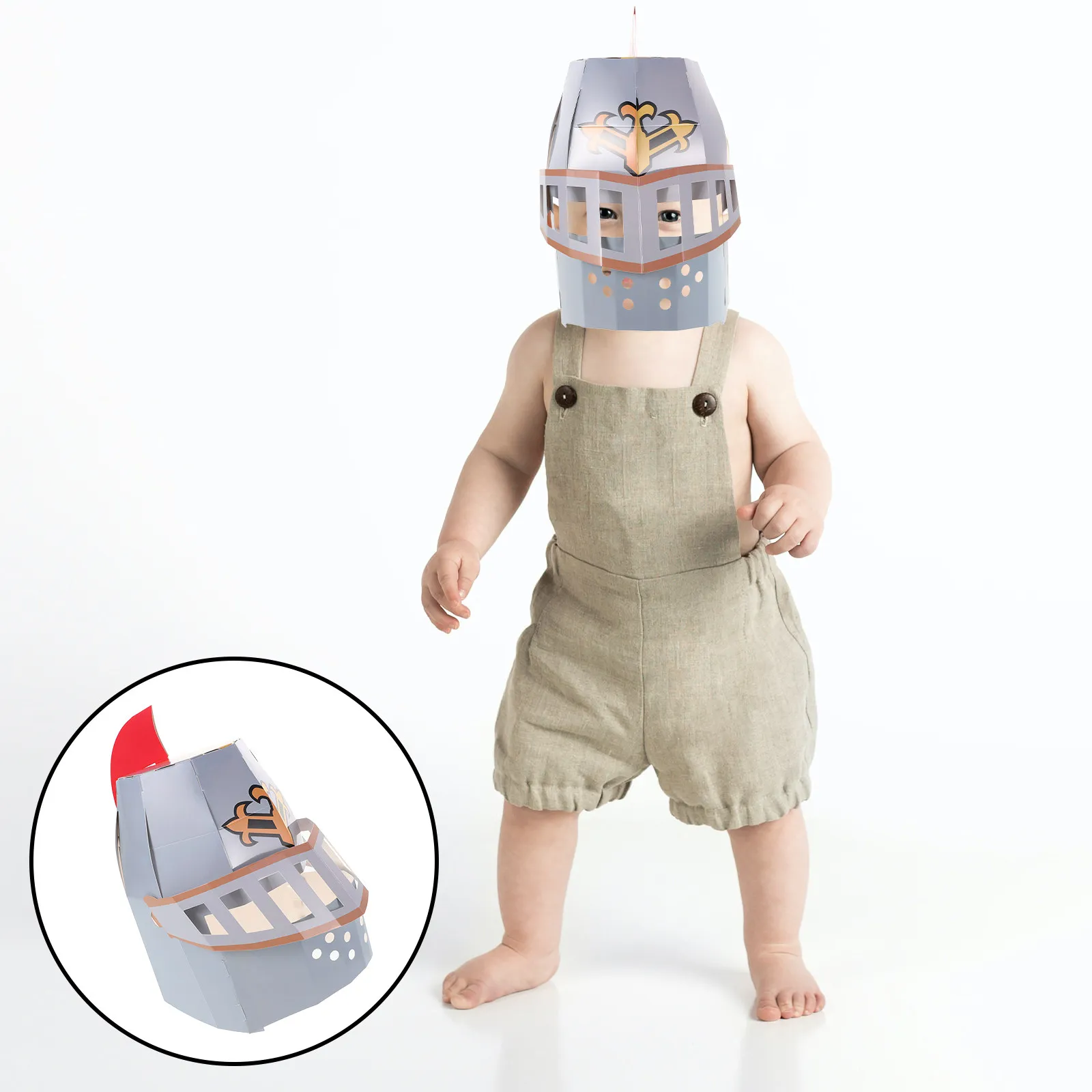 Kids Knight Mask Paper Craft DIY Creative Coloring Activity Medieval Themed Party Favor Safe Comfortable Performance Prop