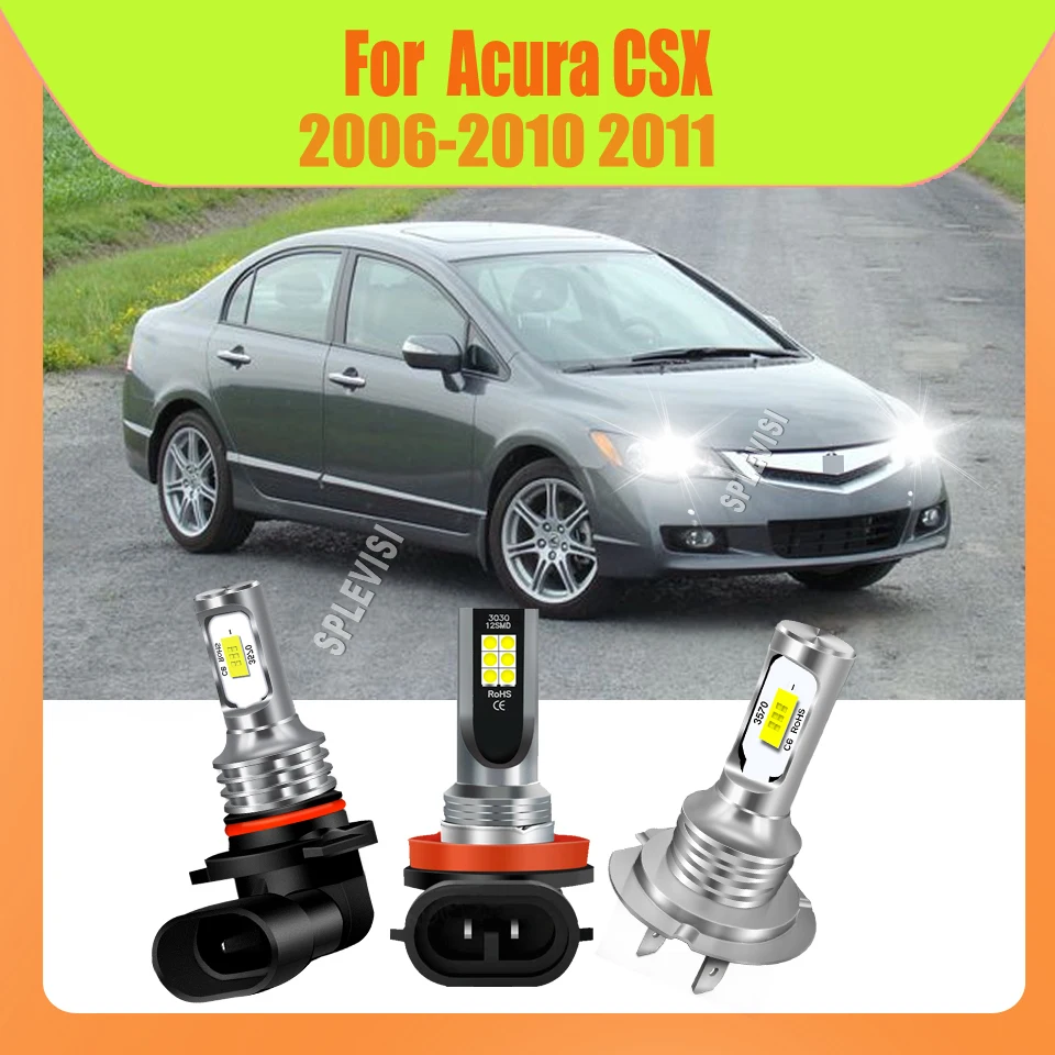 

9005 H7 H11 Headlamp High Low Beam Fog Light Bulbs 1:1 OEM Replacement 6000K For Acura CSX 2006 2007 2008 2009 2010 2011