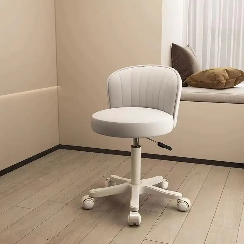 Cable Lifting Small Stool - Home Shoe-Changing Stool - Hairdressing Special Lazy Round Chair - Backrest Chair image 5
