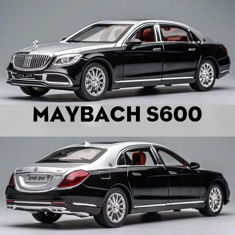 

1:24 Maybach S600 S650 Alloy Luxy Car Model Diecasts Metal Toy Vehicles Car Model High Simulation Sound and Light Childrens Gift