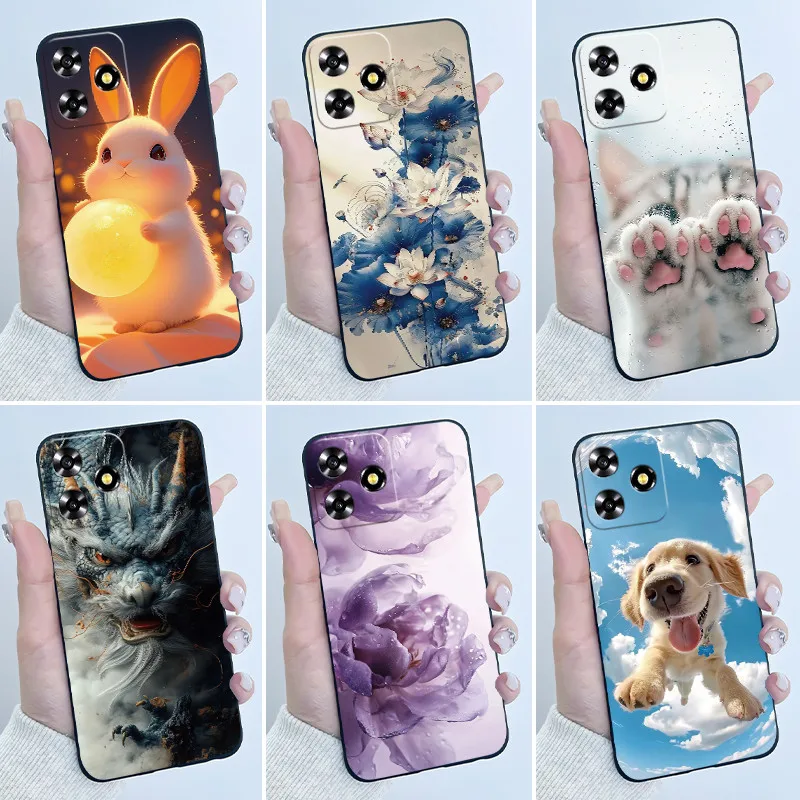 Funda blanda para ZTE Blade V50 Design / ZTE 8050 / Blade V50, carcasa inteligente de lujo con diseño de dragón, funda negra para teléfono para niños y niñas