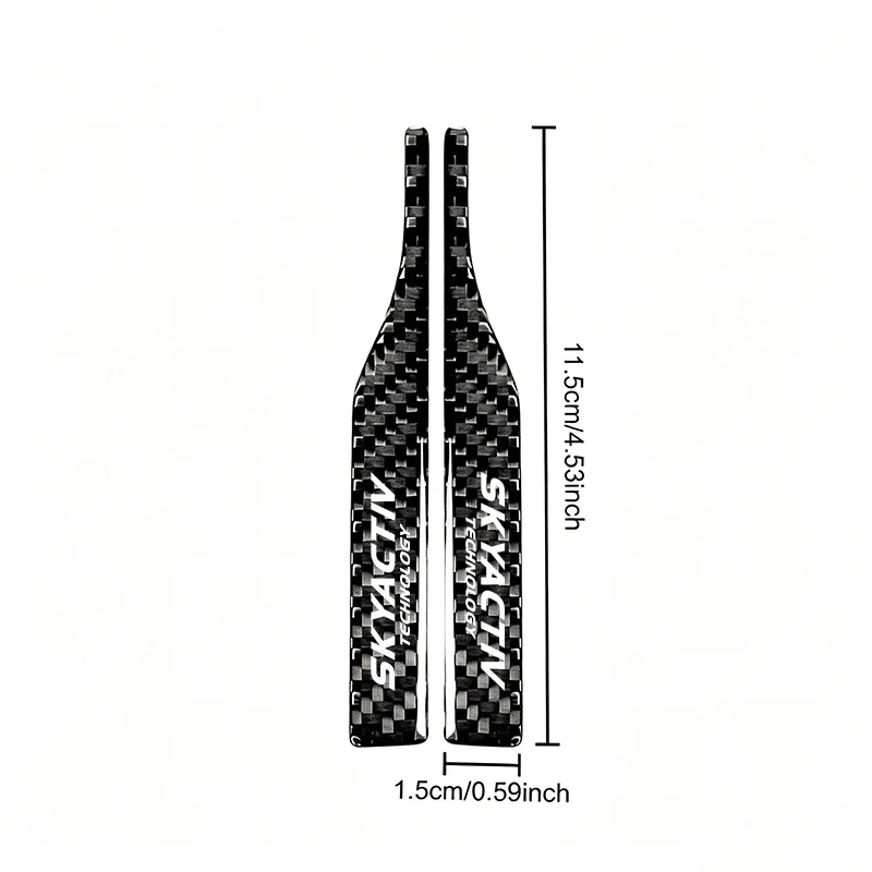2-piece carbon fiber texture rearview mirror anti-collision strips, designed for Mazda, prevents collisions and scratches