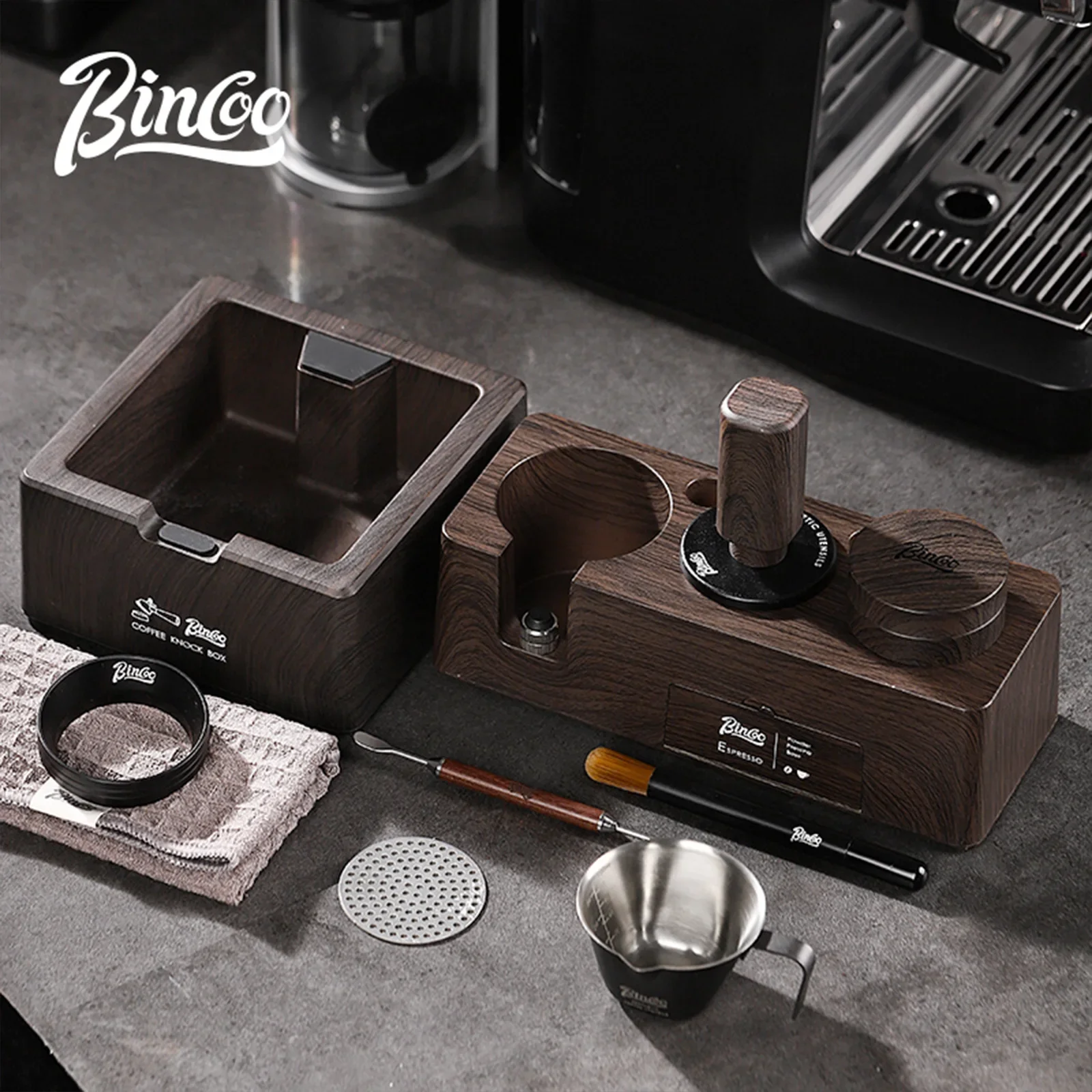 BINCOO 9PCS Set Coffee Tamping Stand Tamper Station Fits 51-58mm Portafilters Espresso Distributor Base Home Barista Tools - Image 6