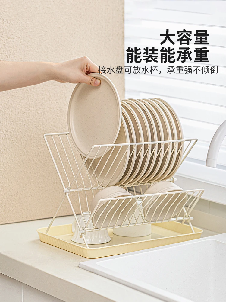 Modern housewives dishes storage rack multifunctional kitchen sink household folding table drain bowl rack rack