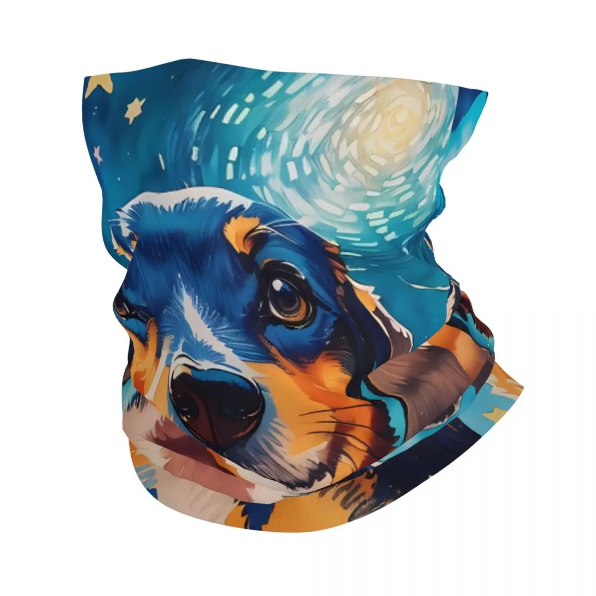 Starry Night Dog Thin Bandana Neck Gaiter Starry Night Dog Wrap Scarf Headband Neck Cover