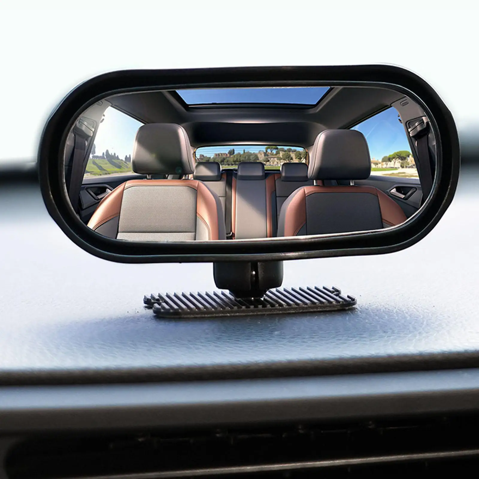 Generic Side Rear View Blind Spot Mirror Easy to Install Reversing Wide Angle Auxiliary Mirror 360° Rotation for Trucks